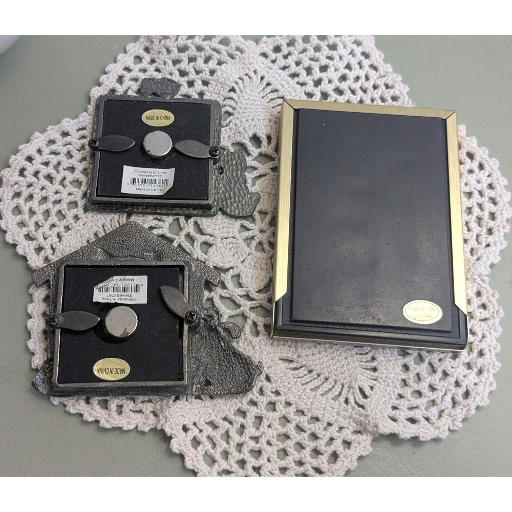 Vintage Mini Magnetic Picture Frames Set of 3 | Cat Dog Photo Frames - Picture 2 of 8